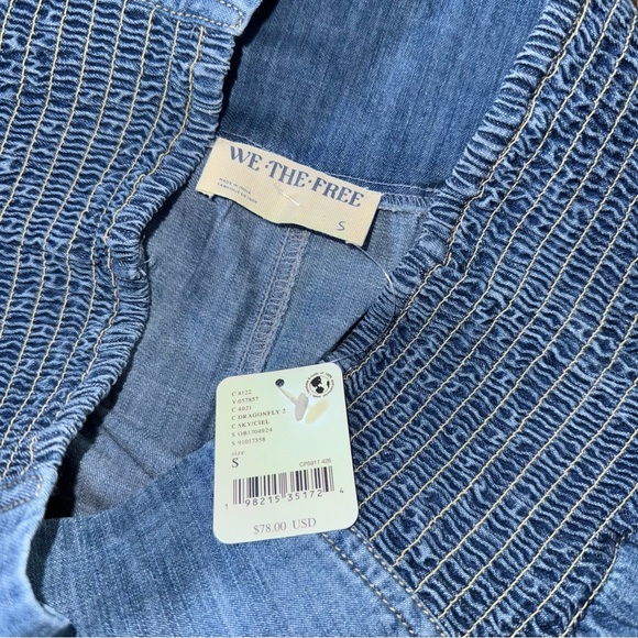 We The Free Lunan Pull On Harem Jeans size small Crop baggy medium blue - Picture 6 of 12